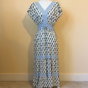 Rachel Zoe Blue and White Floral Maxi Dress